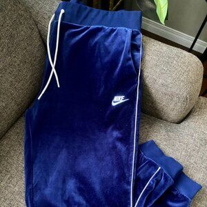 Navy Blue Velour NIKE Joggers